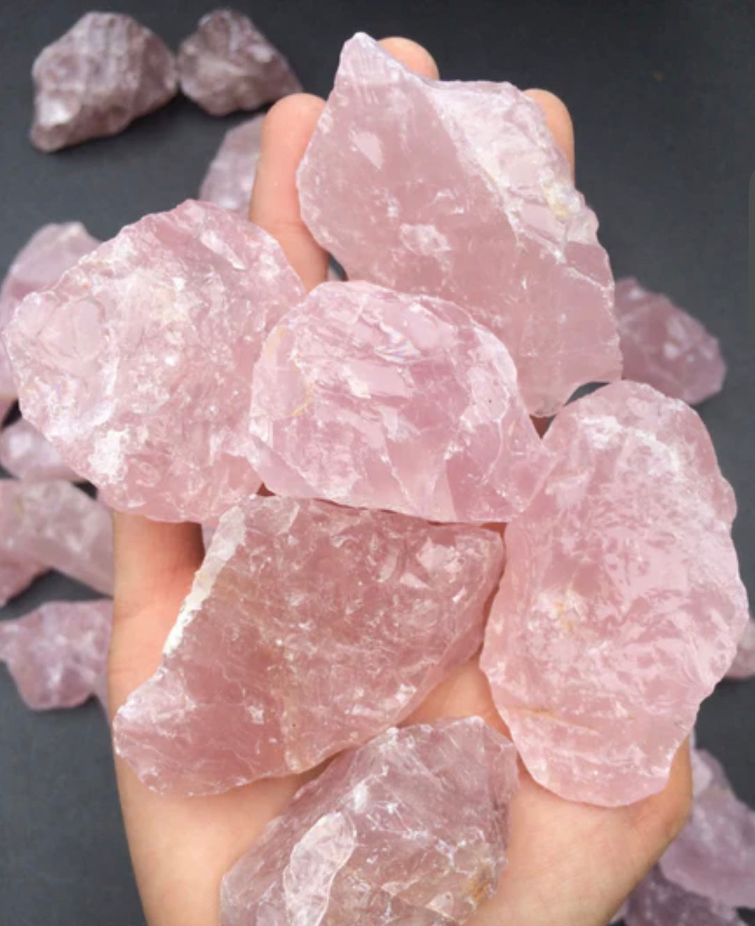 Rose quartz crystal 