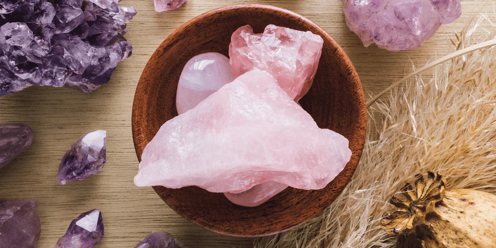 Rose quartz crystal 